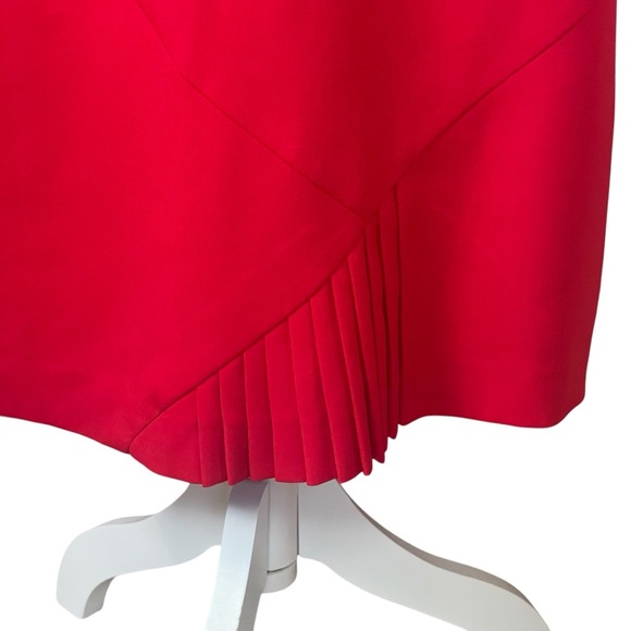 Calvin Klein Red Sleeveless Sheath Dress Pleated Detail Size 14 Career Office - Picture 5 of 14